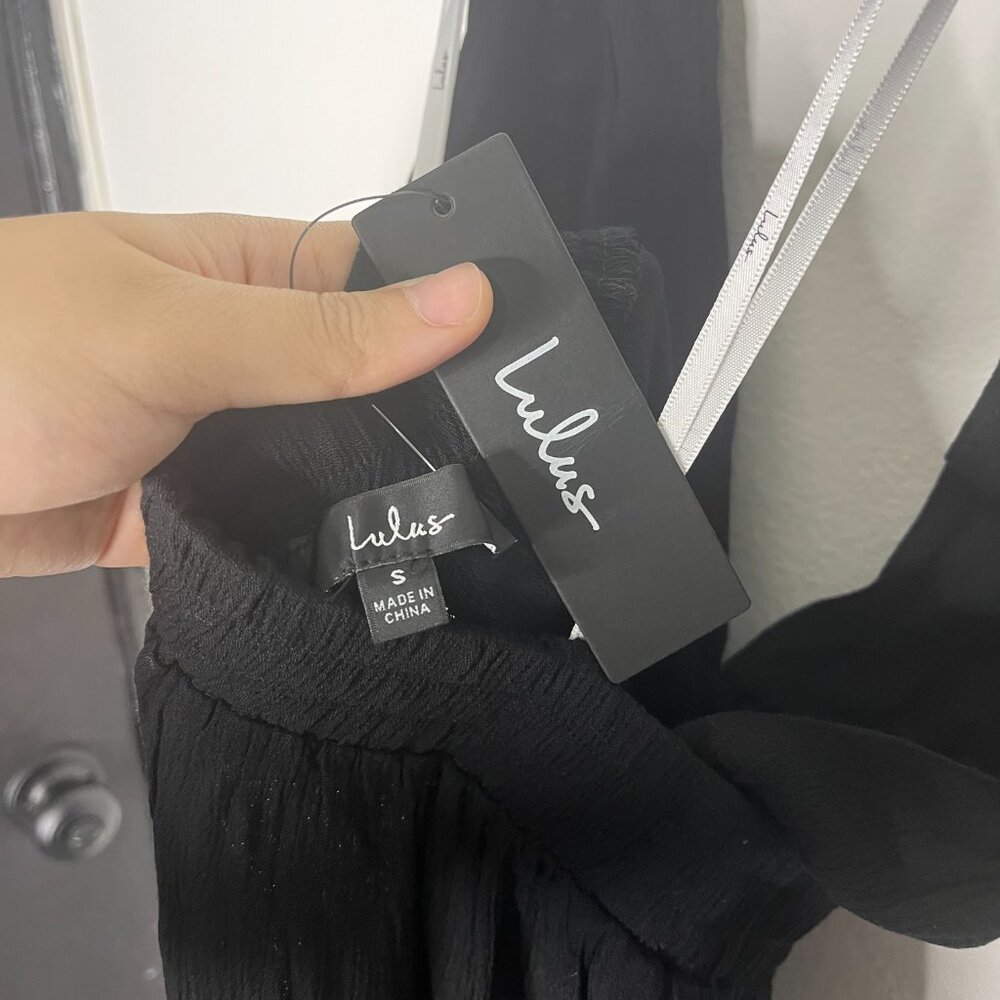 NWT Lulus Lolinda Black Convertible Halter Jumpsuit Sz S - Picture 7 of 13